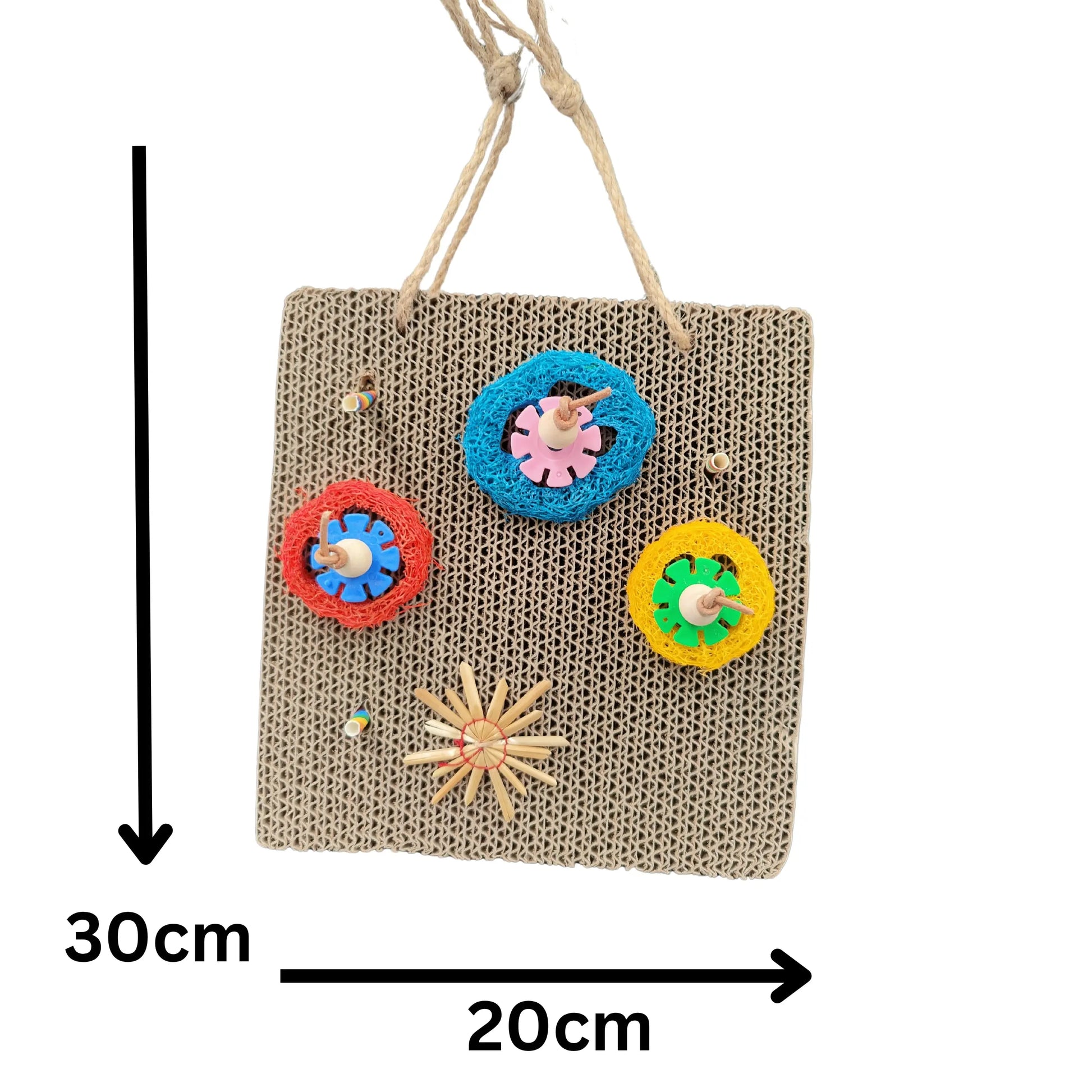 measurements of the hanging cardboard with lufa