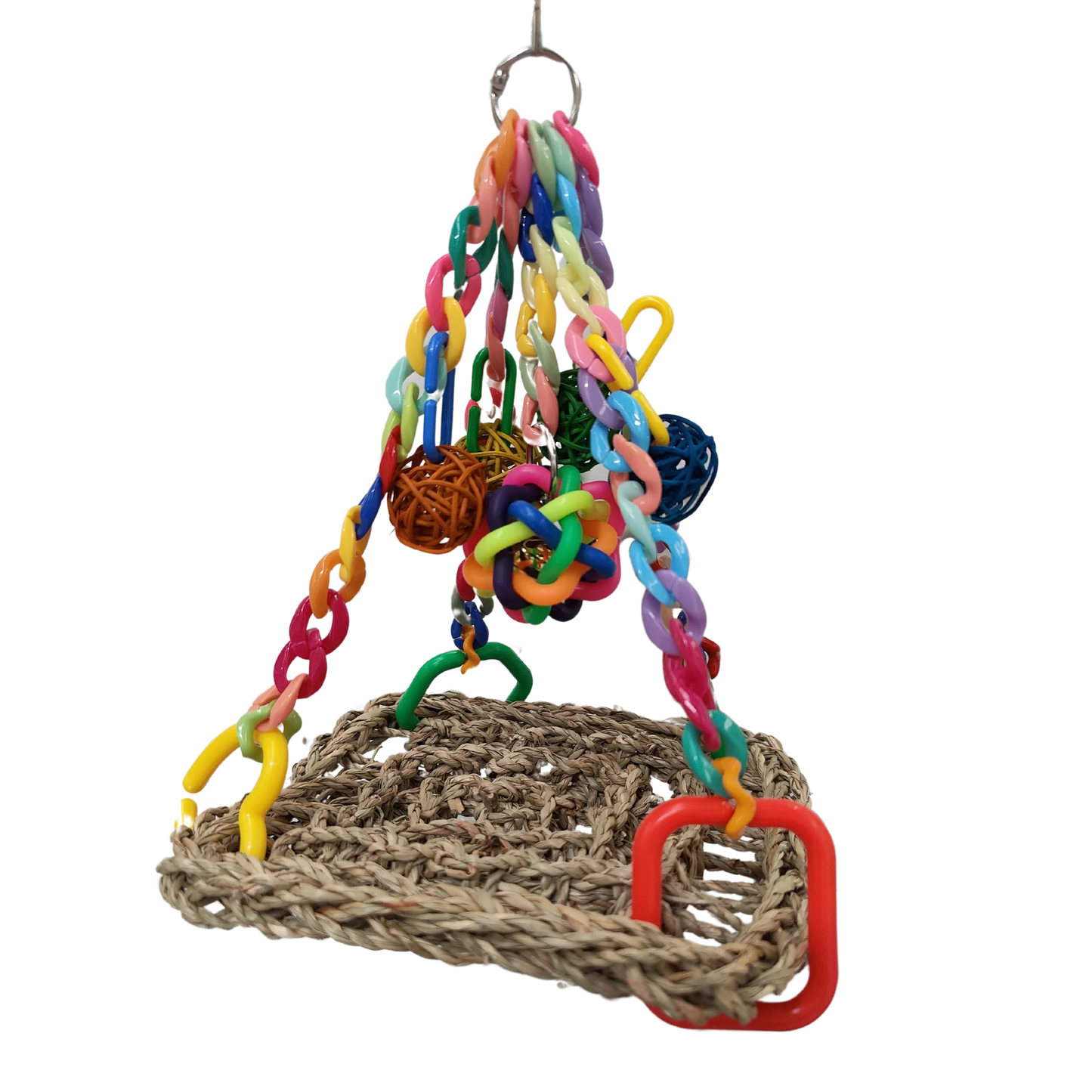 Hanging Mat with Cane Ball Bird Toy