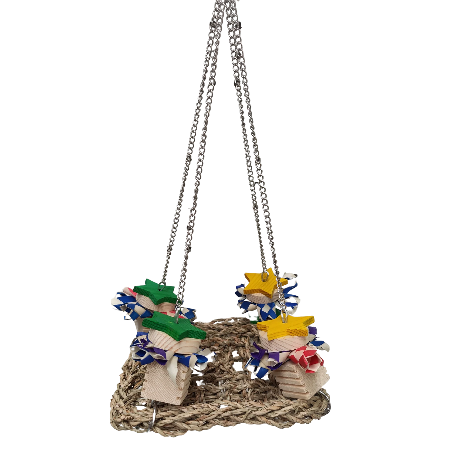 Hanging Mat with Finger Traps Bird Toy