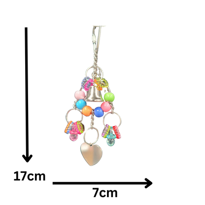 measurements of the hanging metal heart bird toy