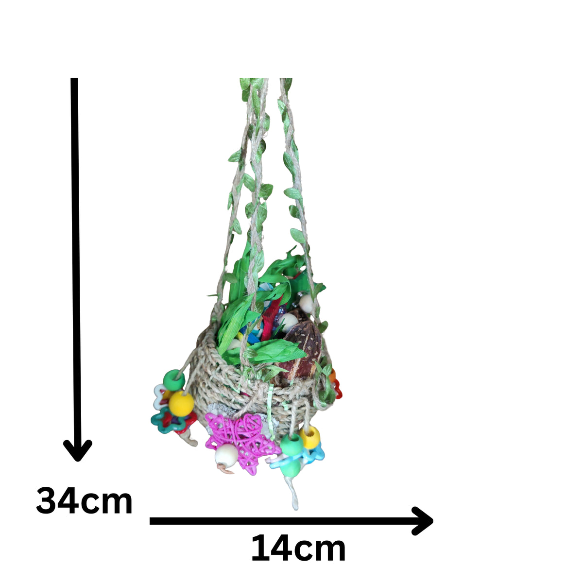 Hanging Plant Basket Bird Toy Lou Lou Bells Bird Toys