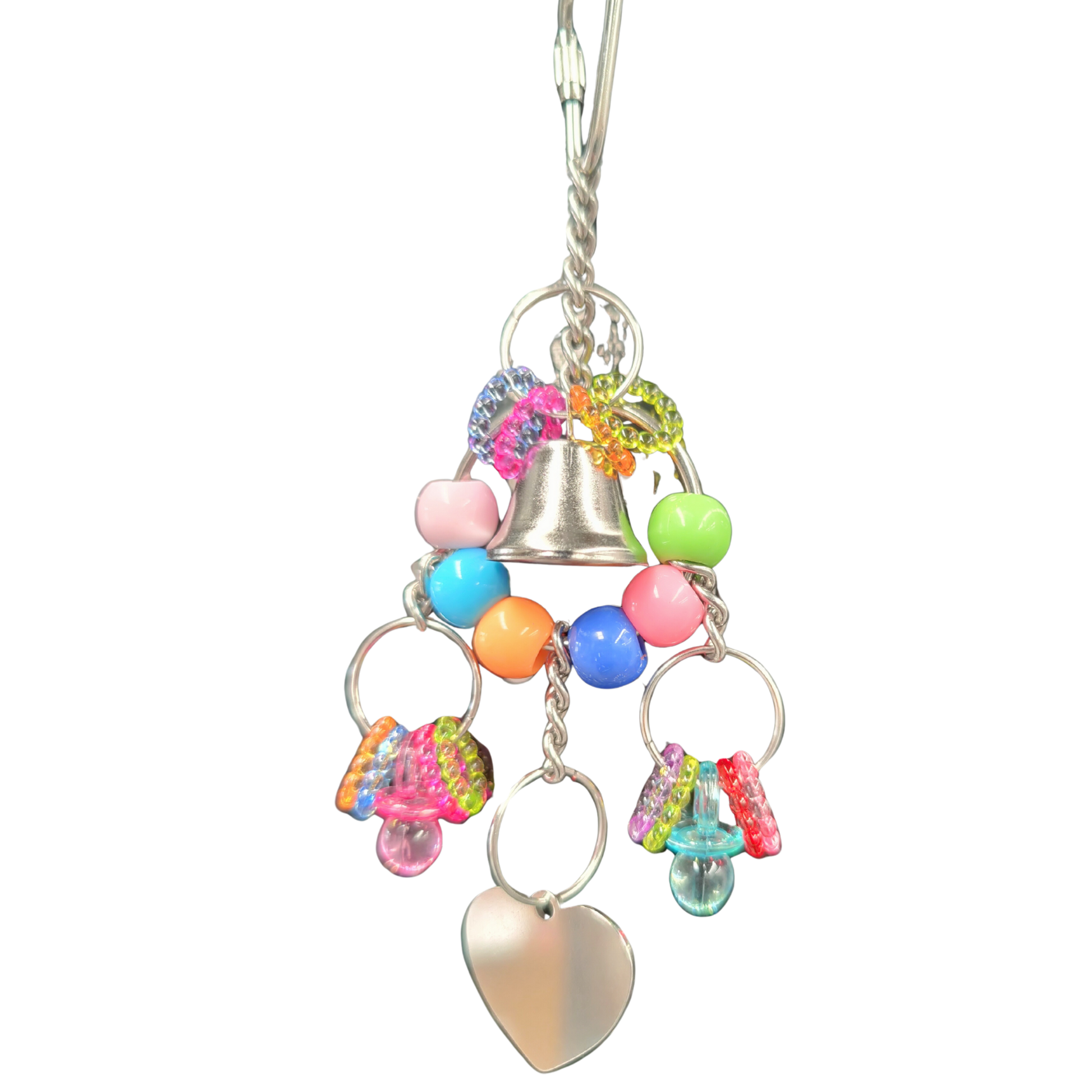 cute hanging metal heart bird toy