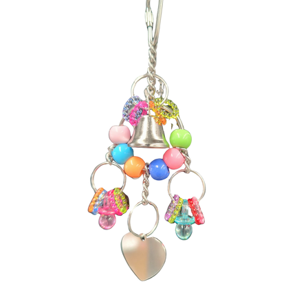 cute hanging metal heart bird toy