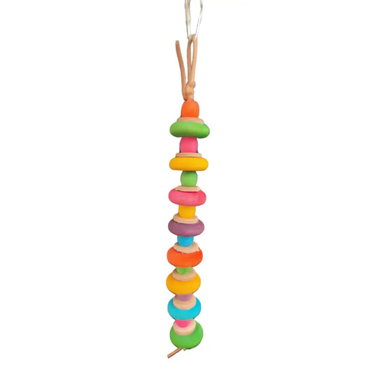 Rainbow hanging wood beads bird toys