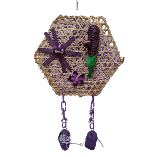 Hexagon with Hanging Crocs Bird Toy