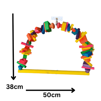 measurements of the huge colourful swing bird toy