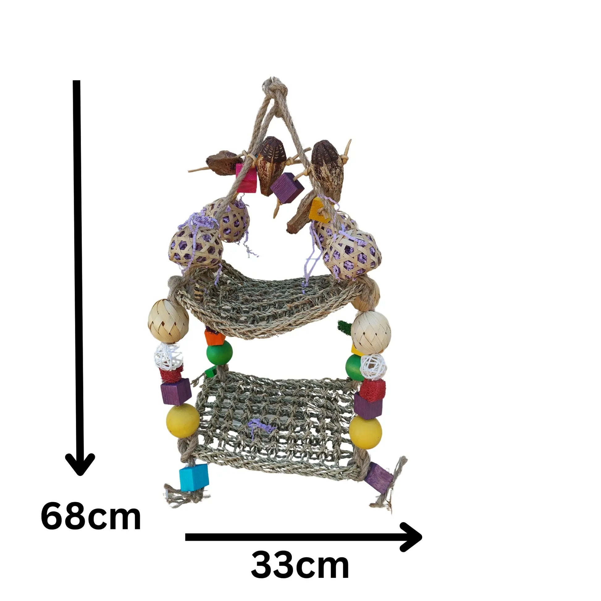 Large Double Mat Swing Bird Toy Lou Lou Bells Bird Toys
