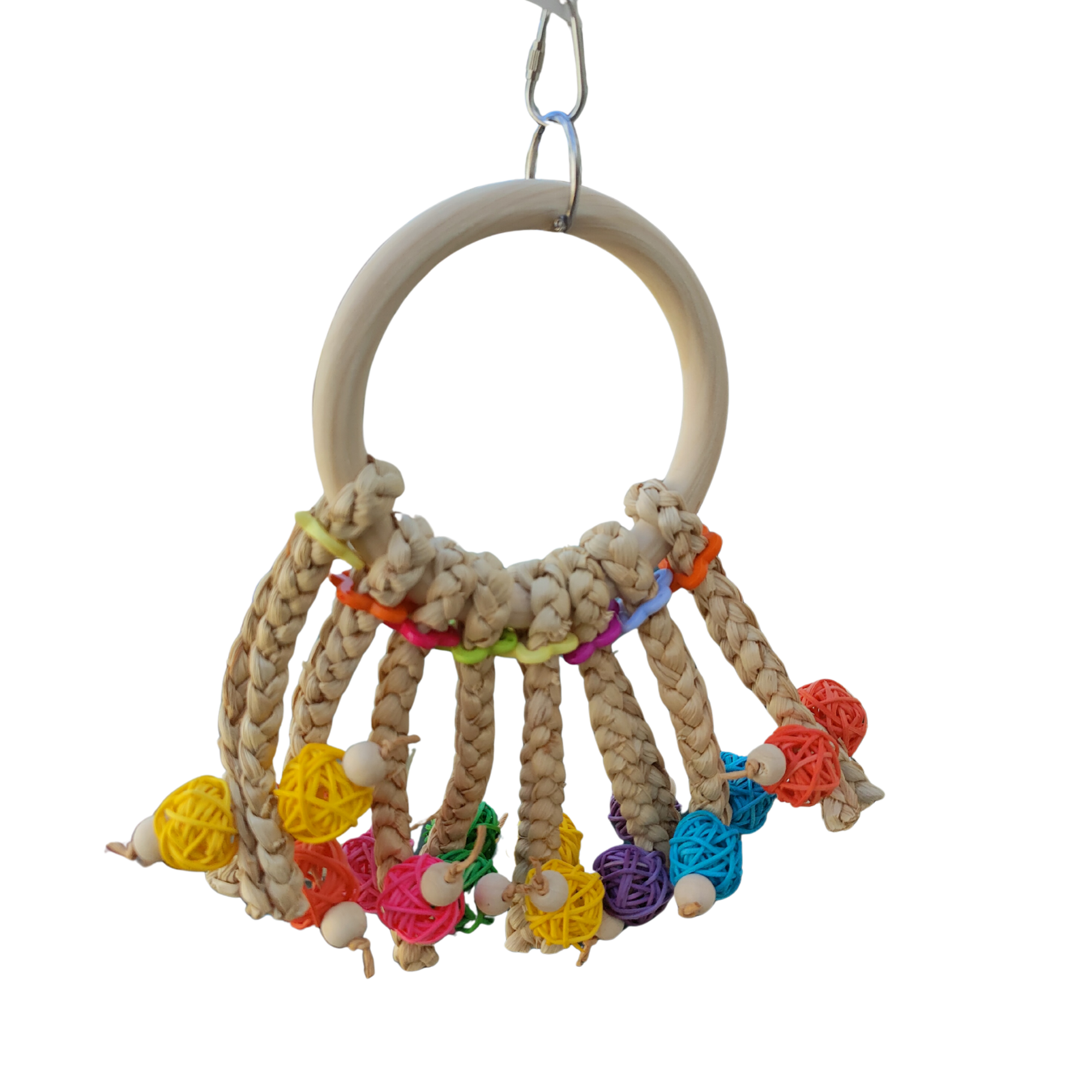 Large Bird Rings Large Ring with Cane Balls Bird Toy – Lou Lou Bells Bird Toys