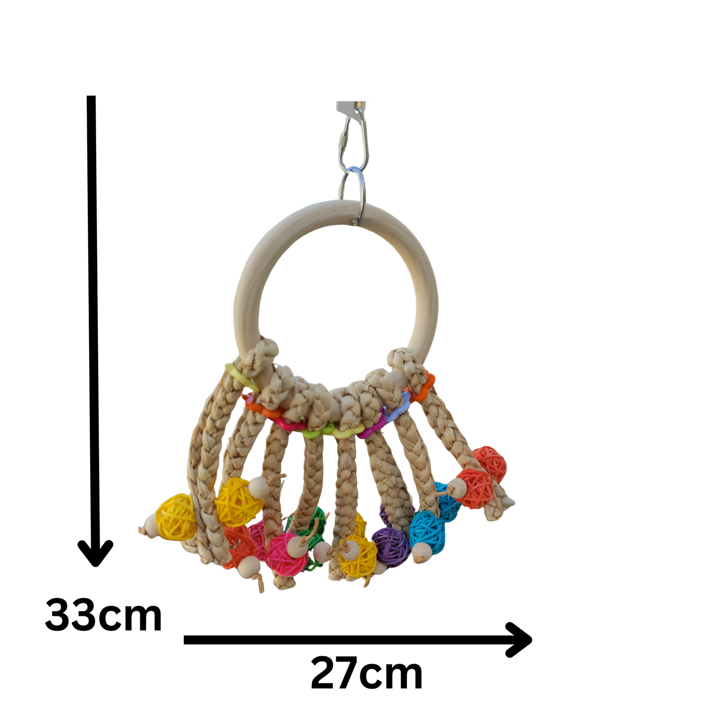 measurements of ring with cane balls Lou Lou Bells Bird Toy