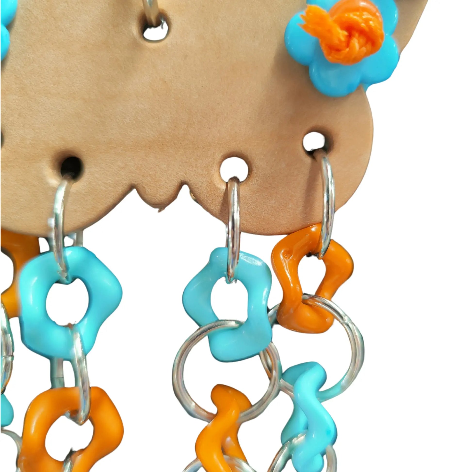 close up of leather butterfly bird toy