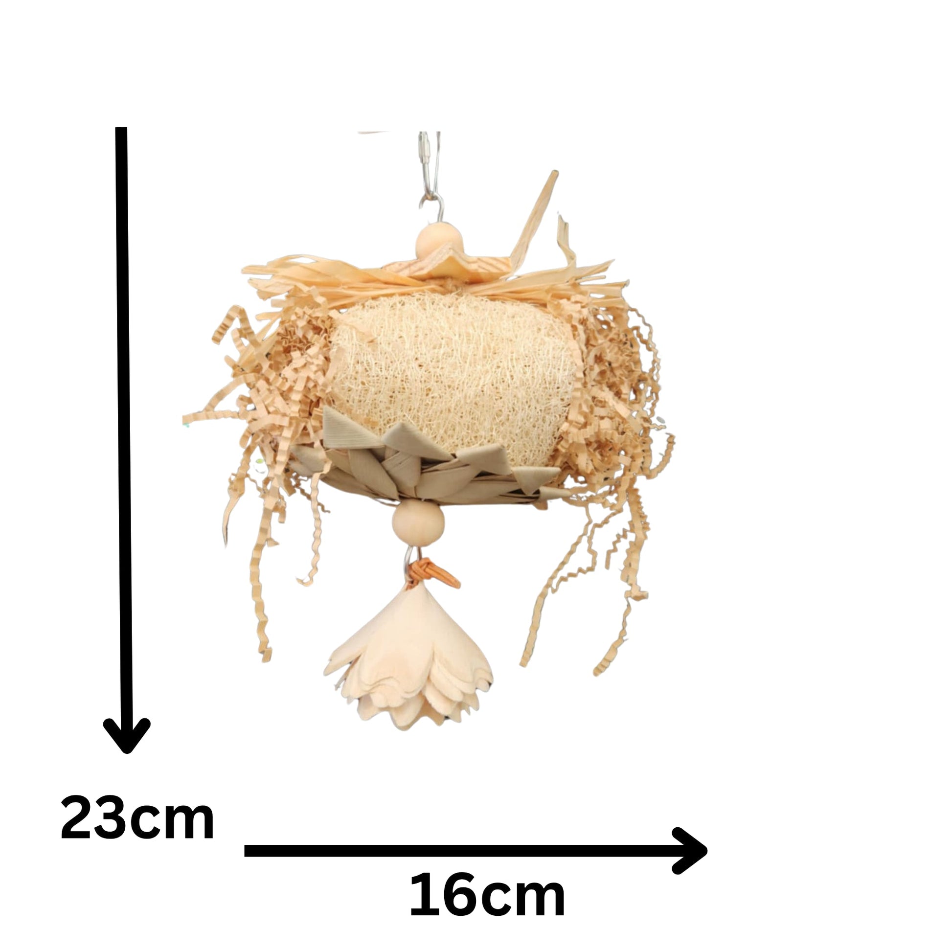 Lufa Log Bird Toy Lou Lou Bells Bird Toys measurements