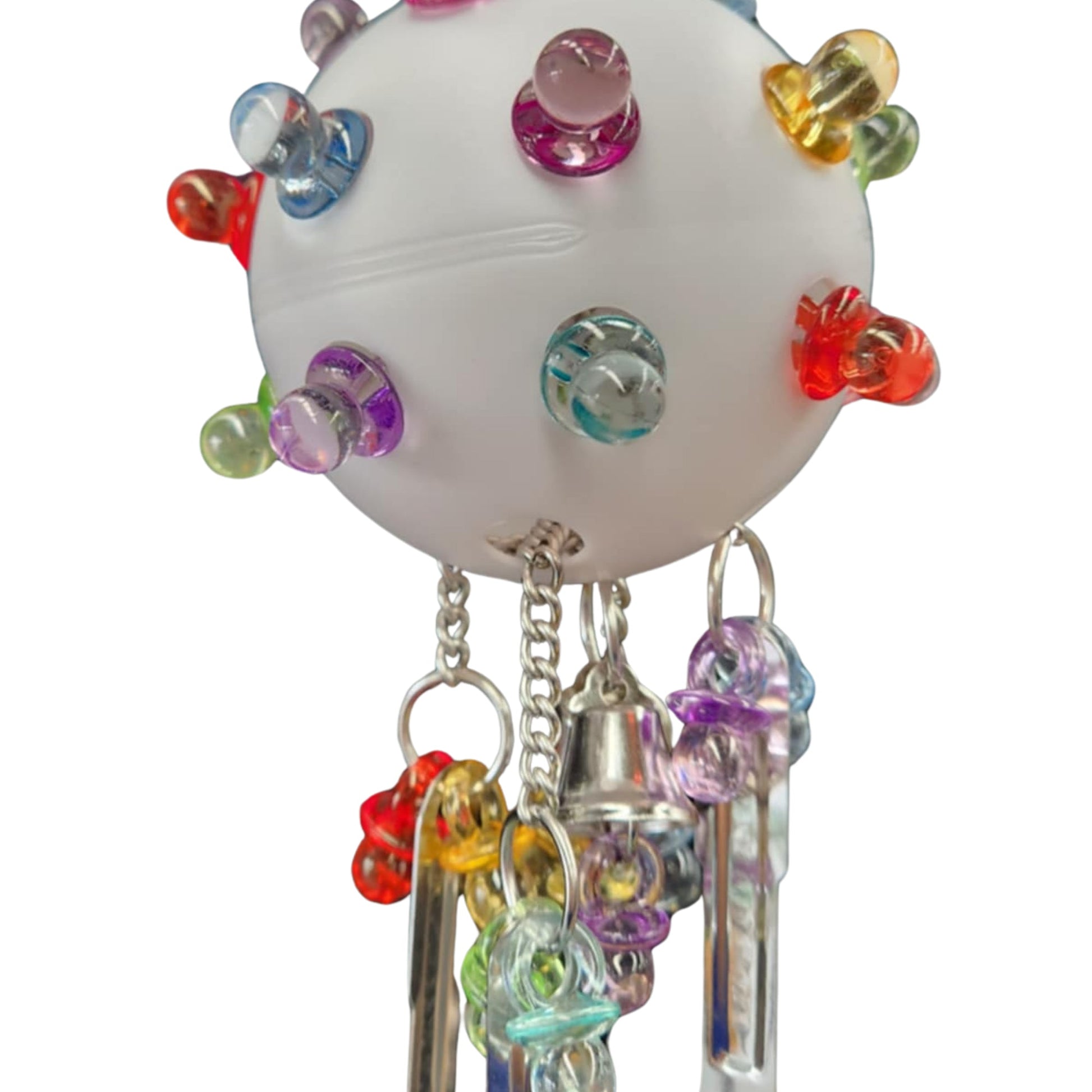 Mini Dummy Ball Bird Toy Lou Lou Bells Bird Toys close up