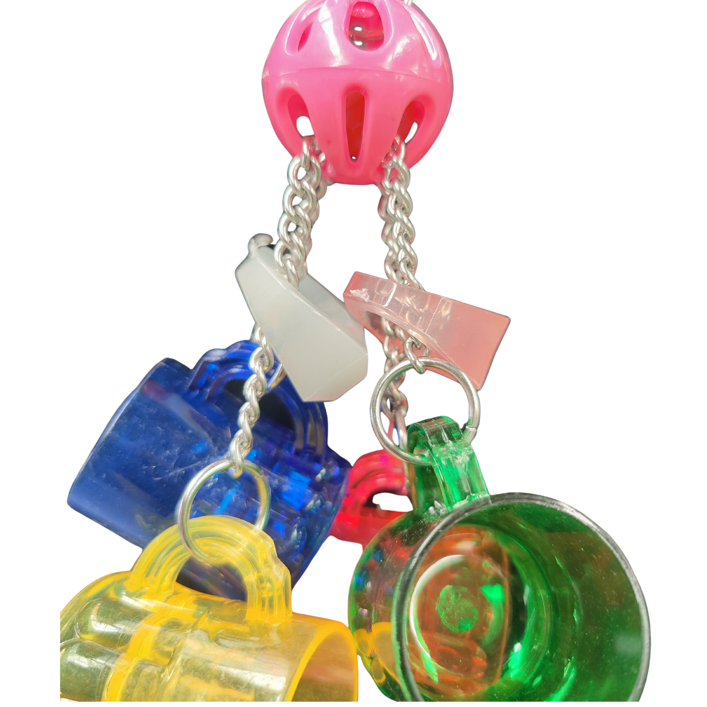 close up of the mugs away bird toy