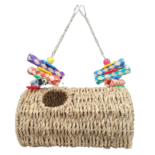 Natural Hidey Hole Tunnel Lou Lou Bells Bird Toys