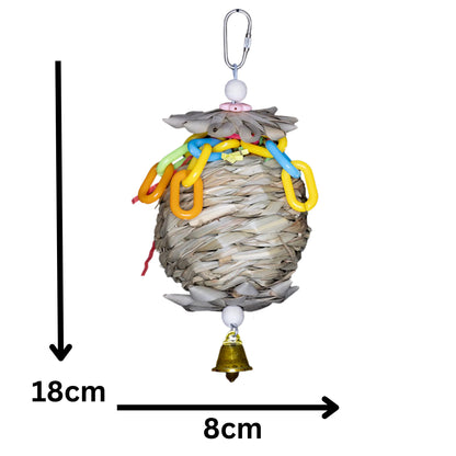 Measurements - The Palm Blossom Forager is a beautifully crafted bird toy designed to encourage playful foraging and mental stimulation. With a natural and engaging design, this toy is perfect for birds that love to explore, shred, and forage!