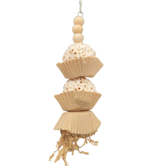 2 sola balls in cup cakes bird toy 