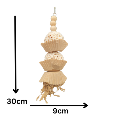 measurements of the sola cup cakes bird toy