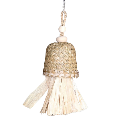 The Natural Upside Down Cup Bird Toy is the perfect addition for your bird's playtime. Crafted with an upside down natural cup and natural tassels, this medium size bird toy provides a fun and stimulating activity for your feathered friend. Let your bird explore and play, while also promoting natural behaviours and mental stimulation. Measures: 30cm H x 12cm L.