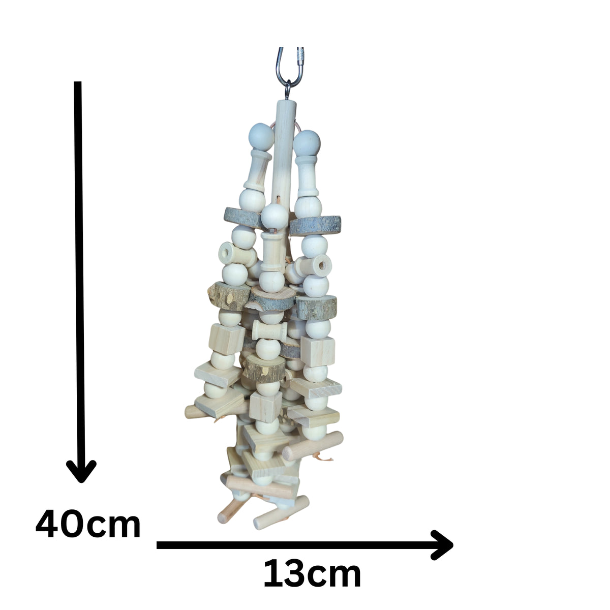 Natural Strands of Wood Bird Toy Lou Lou Bells Bird Toys