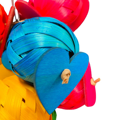 paper balls close up bird toy