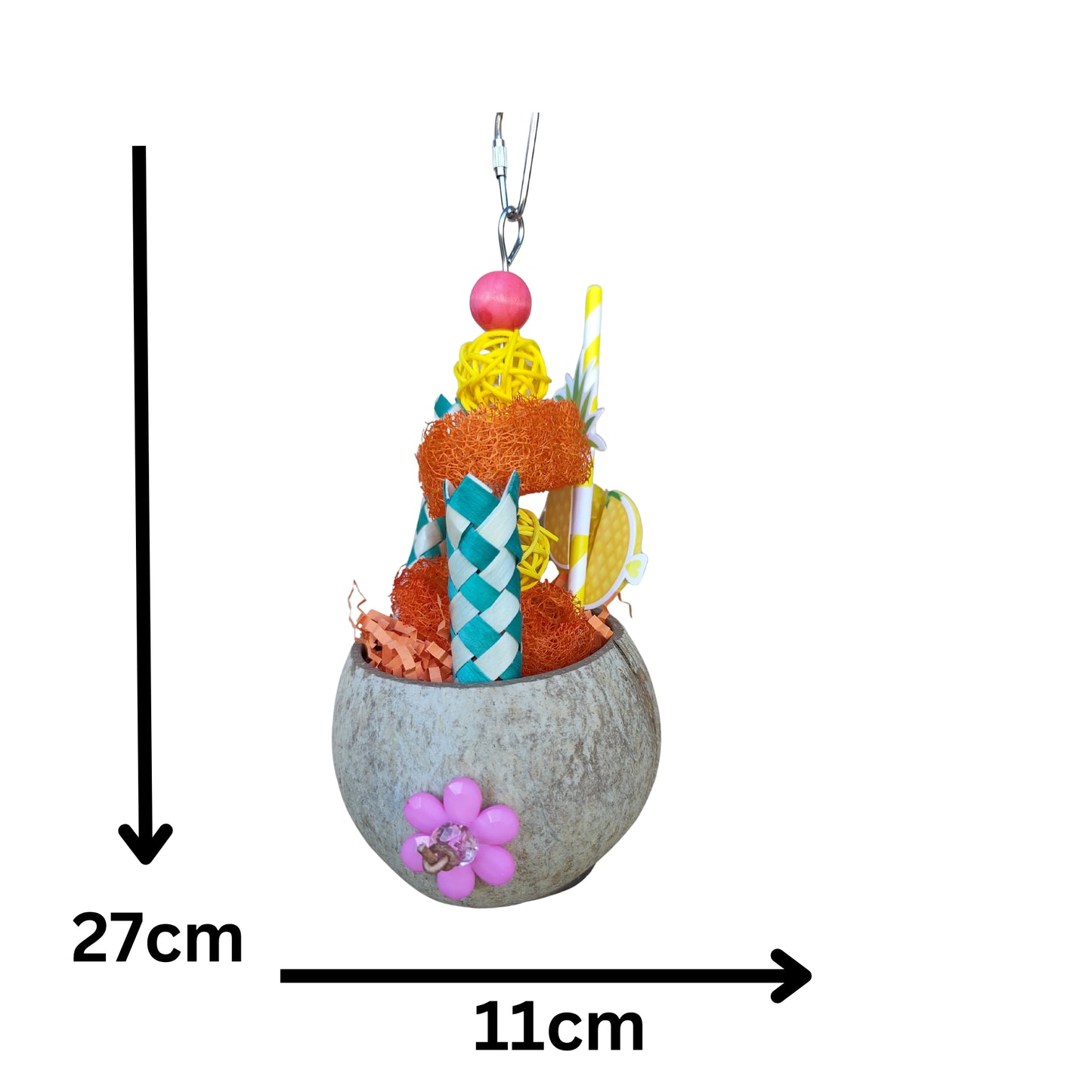 measurements of the pinacolda bird toy