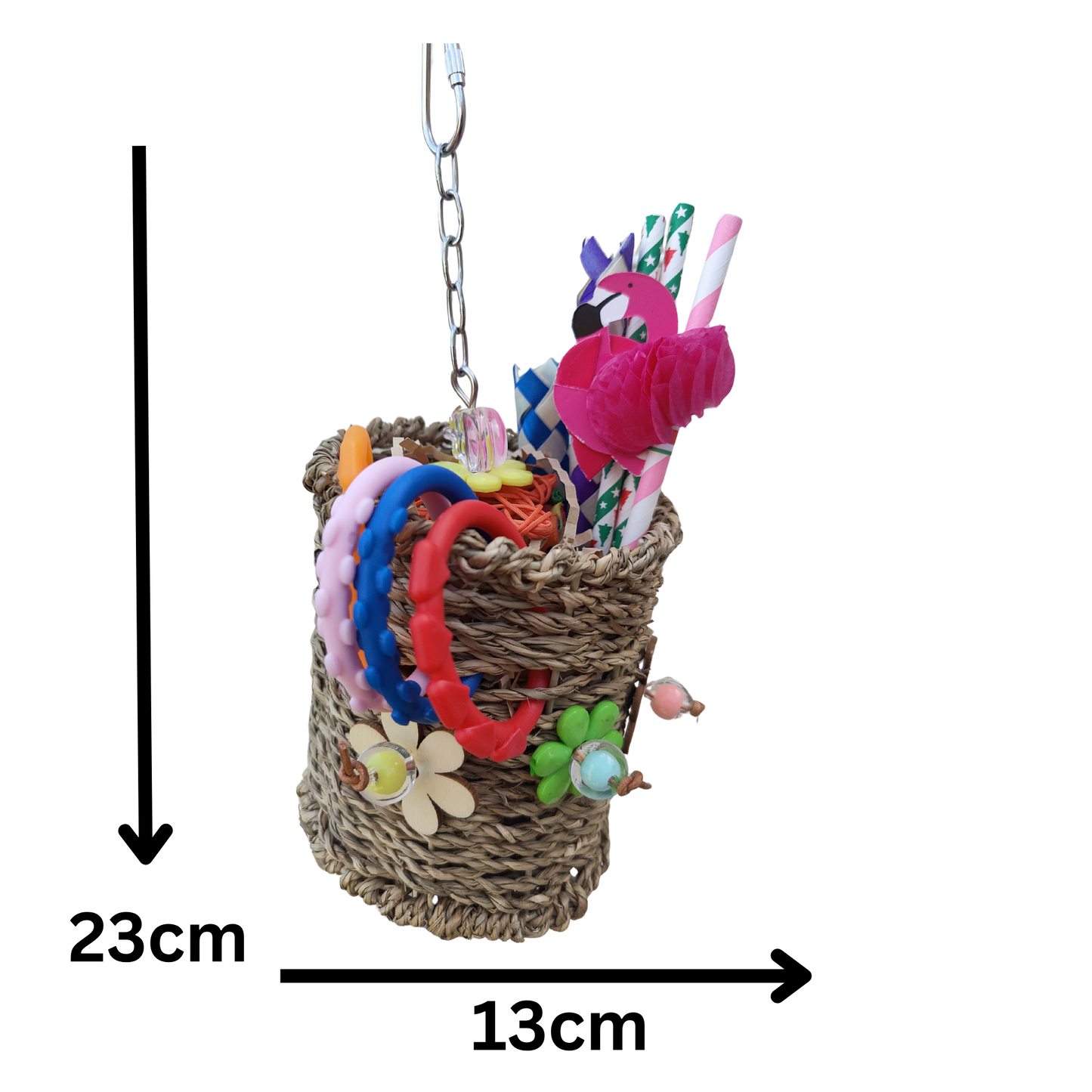 measurements of the pina colada bird toy