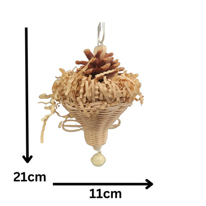 measurements of the pine topper bird toy