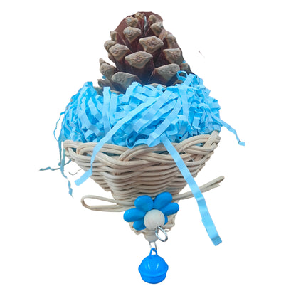 blue pine topper bird toy