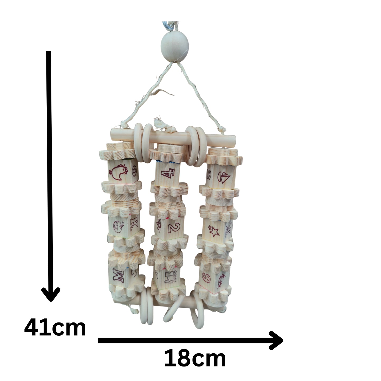 measurements of the natural playblocks bird toy