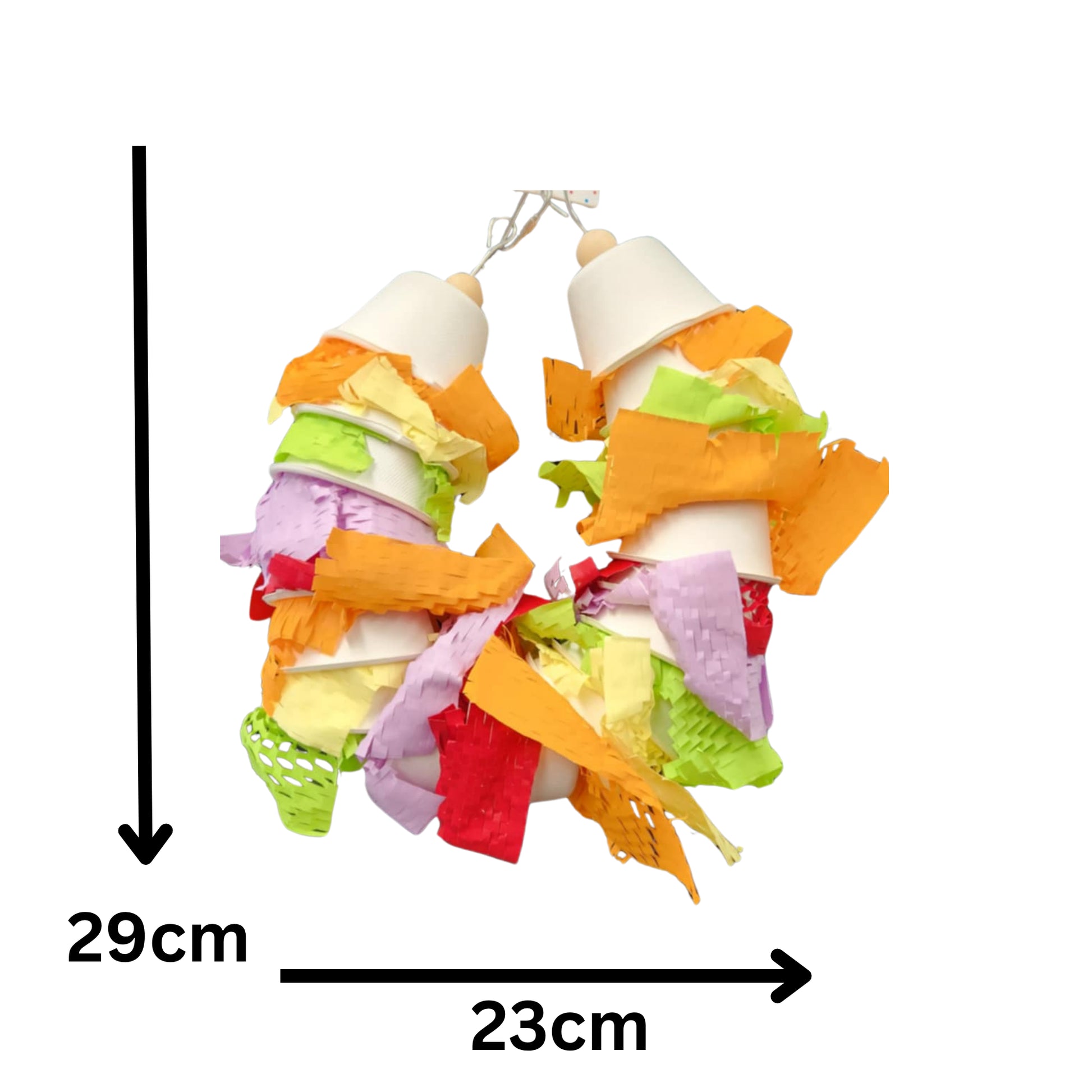 measurement of ring of cups bird toy