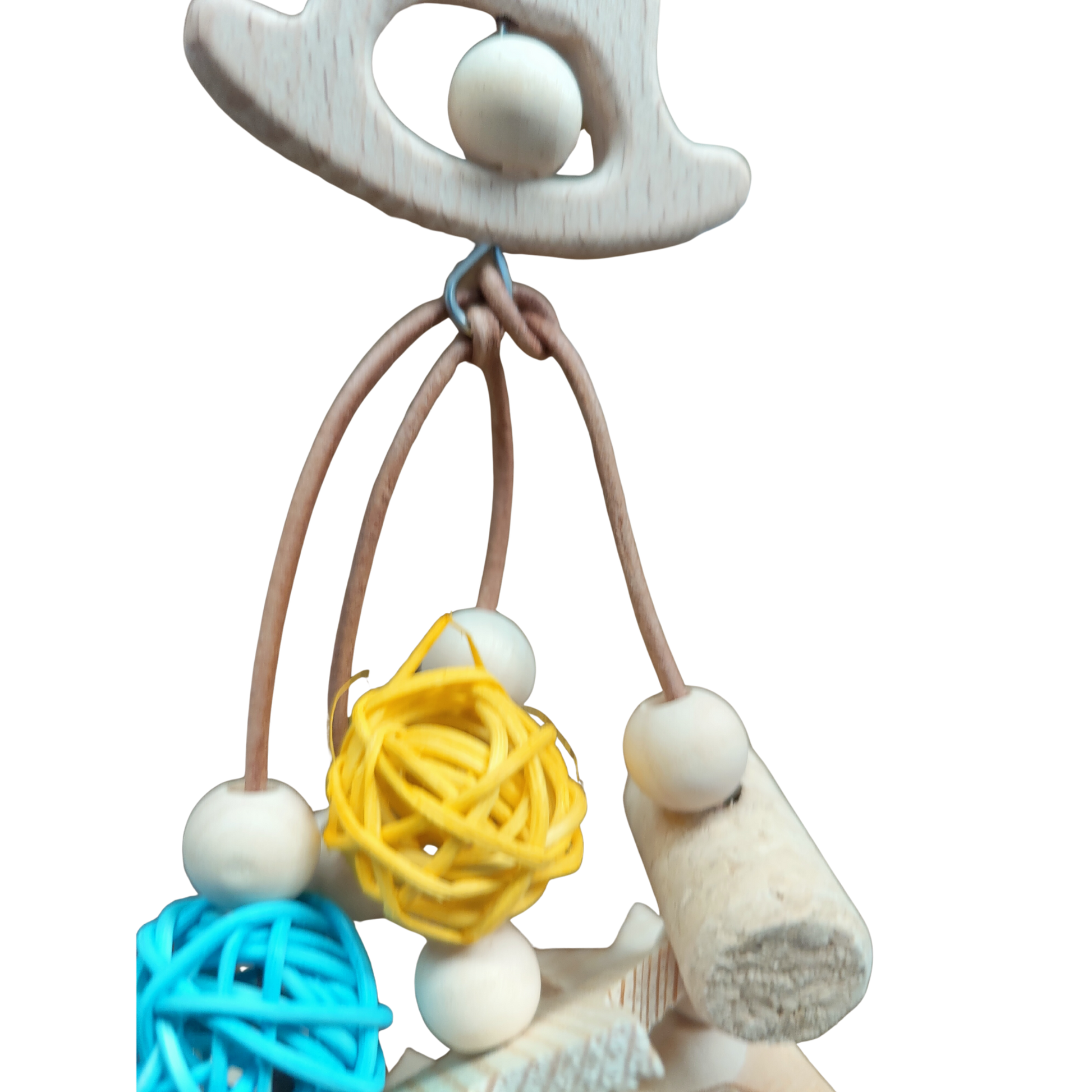 close up 2 of the rocking horse dangle bird toy