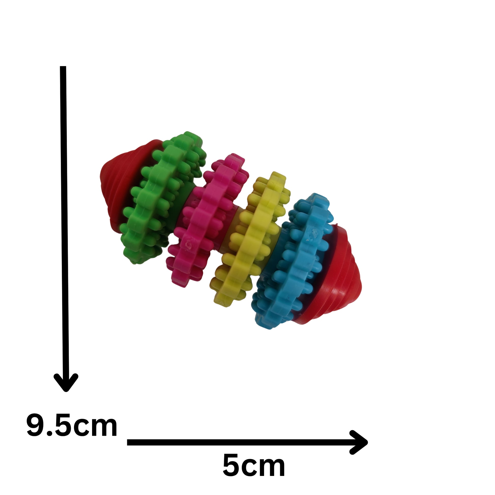 measurements of the rubber spinner foot toy