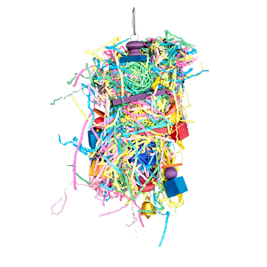 Shaggy Shredable Bird Toy Lou Lou Bells Bird Toys