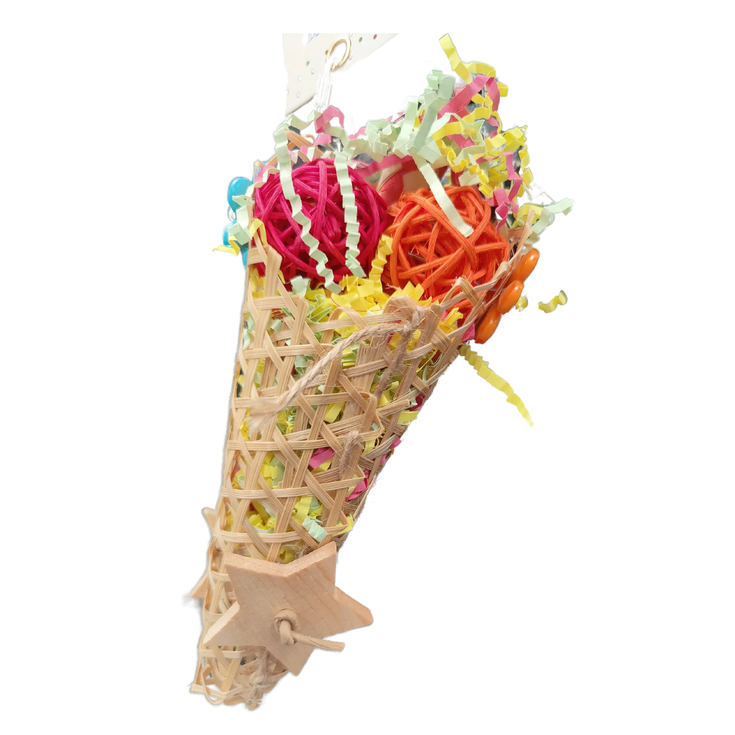 SHREDABLE ICECREAM CONE BIRD TOY