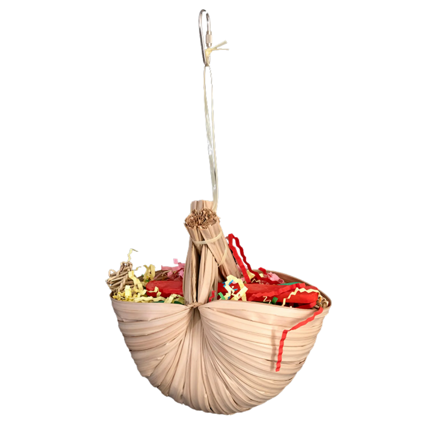 Shredable Palm Leaf Basket Bird Toy