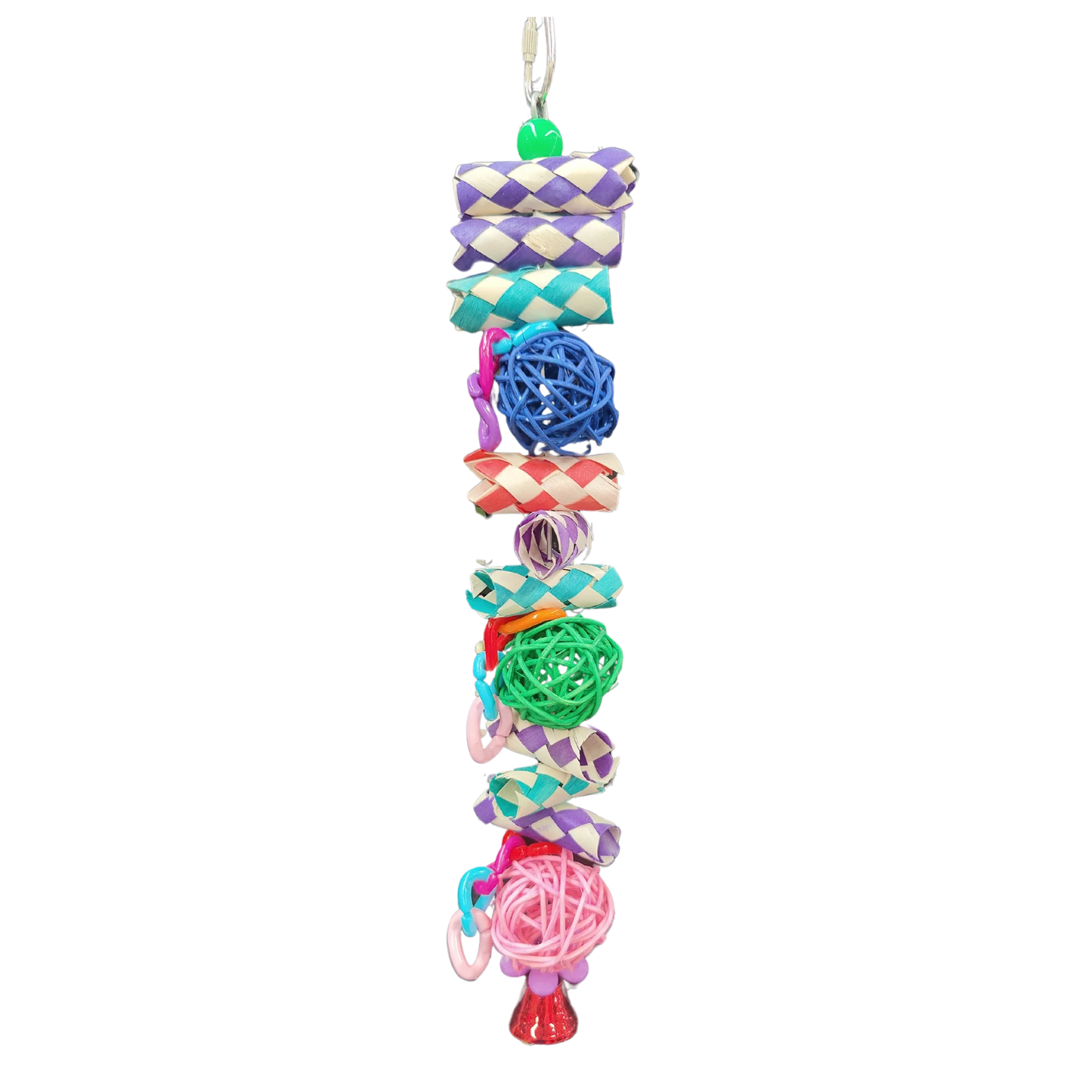 Small Coloured Cane Balls Skewer Shredable Bird Toy