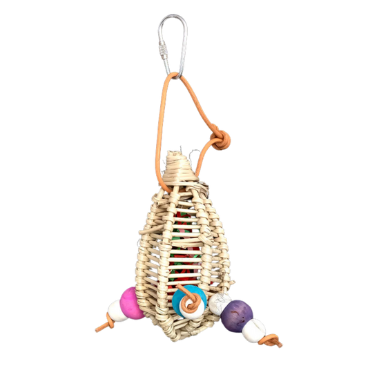 Small Filled Cane Lantern Bird Toy