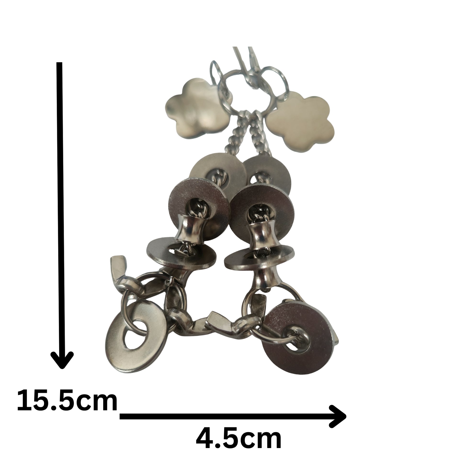 measurements of the ss flowers and rings bird toy