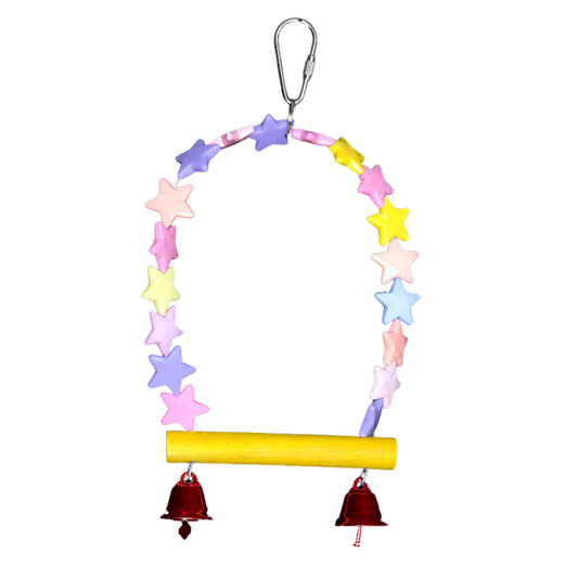 Star Swing with Bells Bird Toy