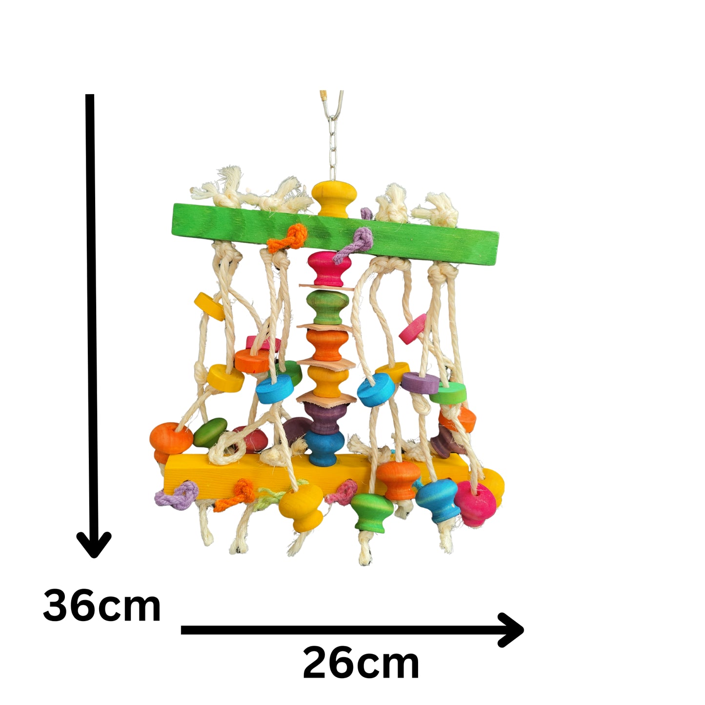 measurements of the shaggy blocks bird toy