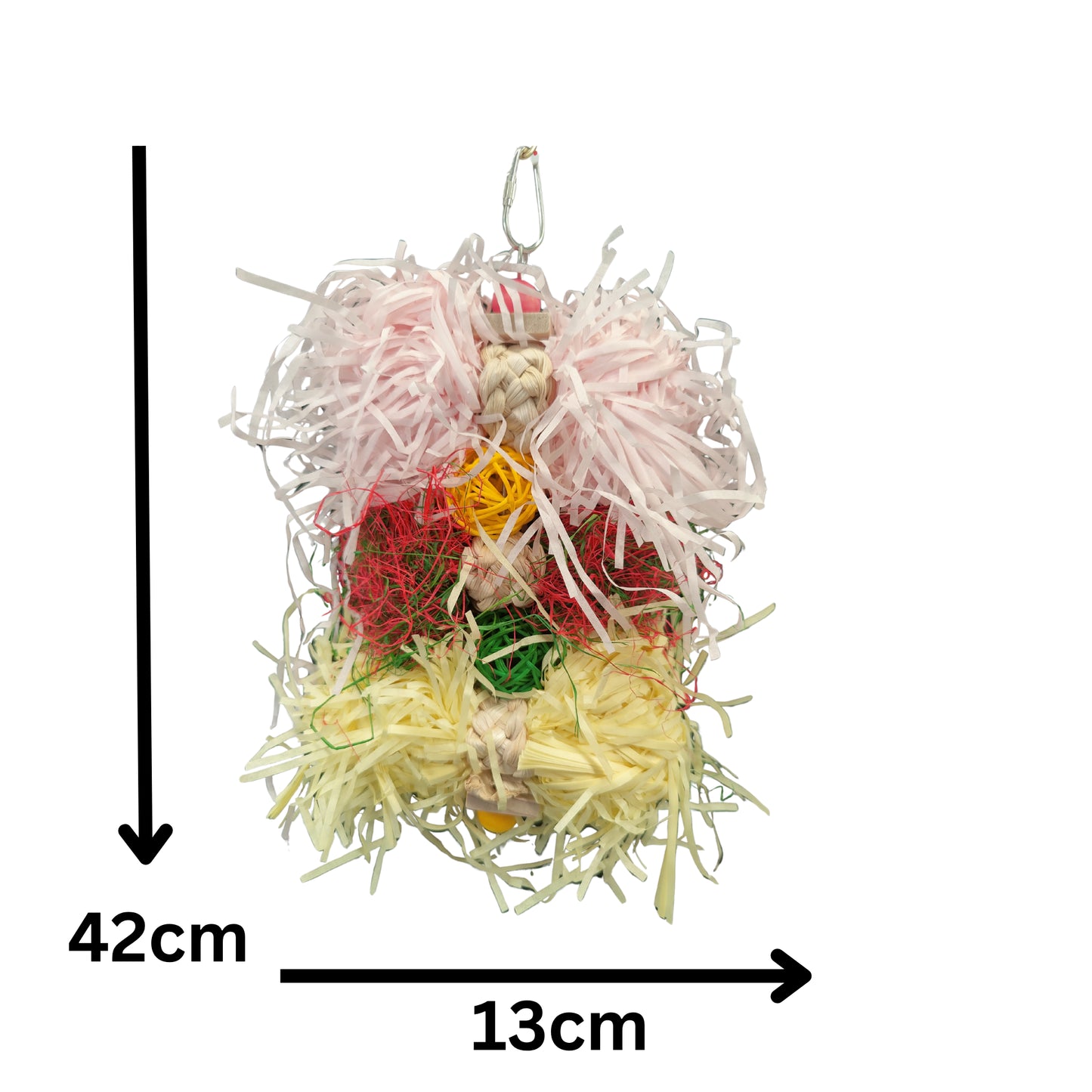 measurements of shaggy cane balls bird toy