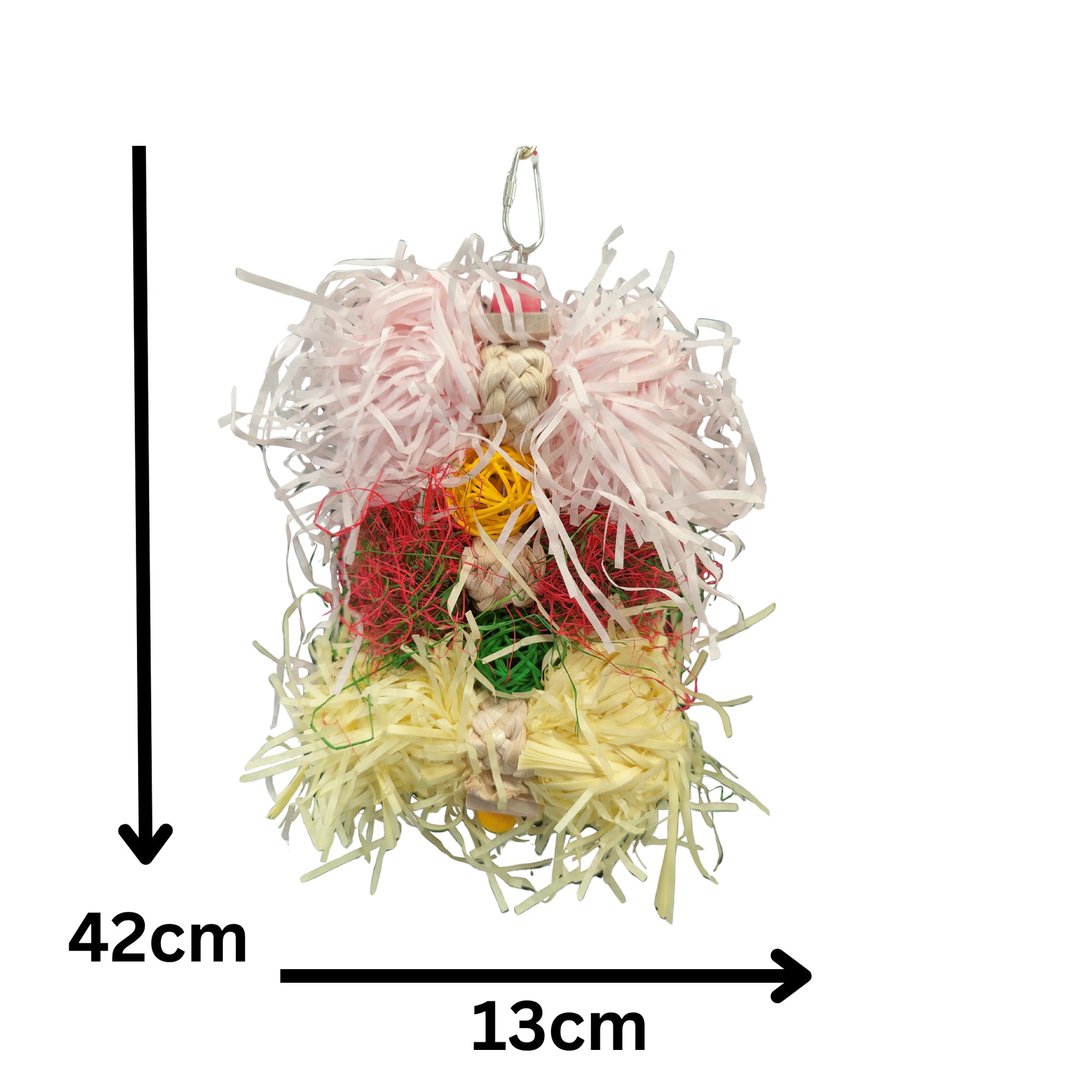 measurements of shaggy cane balls bird toy