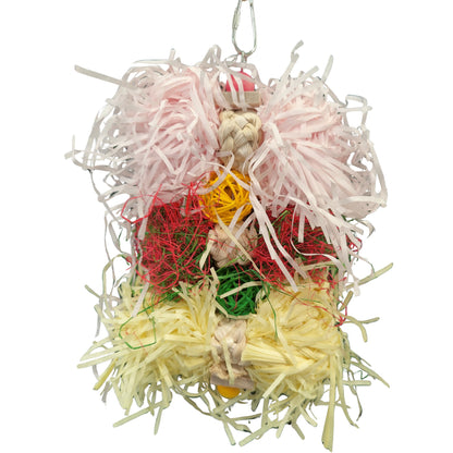cane balls with shred paper bird toy