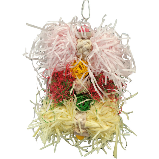 cane balls with shred paper bird toy