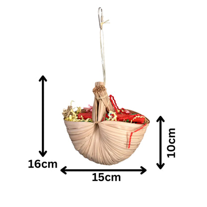 Shredable Palm Leaf Basket Bird Toy