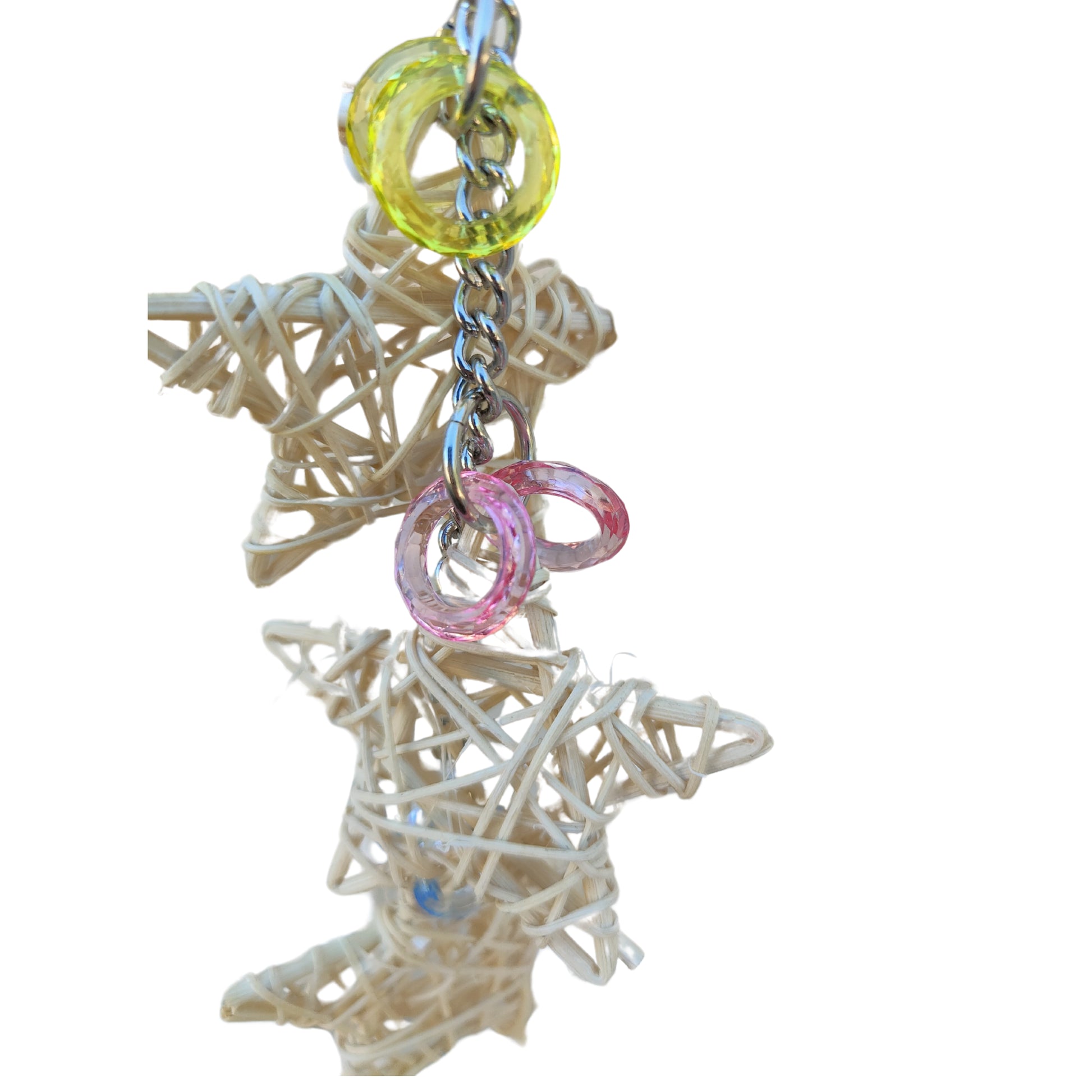 close up cane stars bird toy