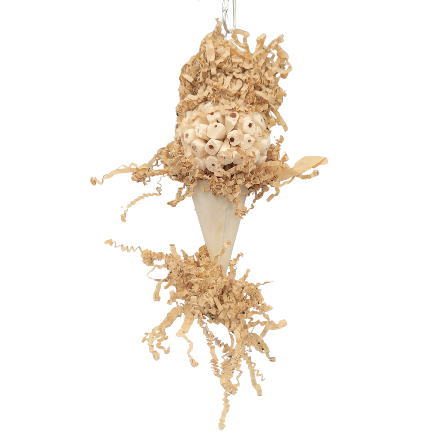 Natural sola cone bird toy