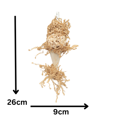 natural sola cone bird toy measurements