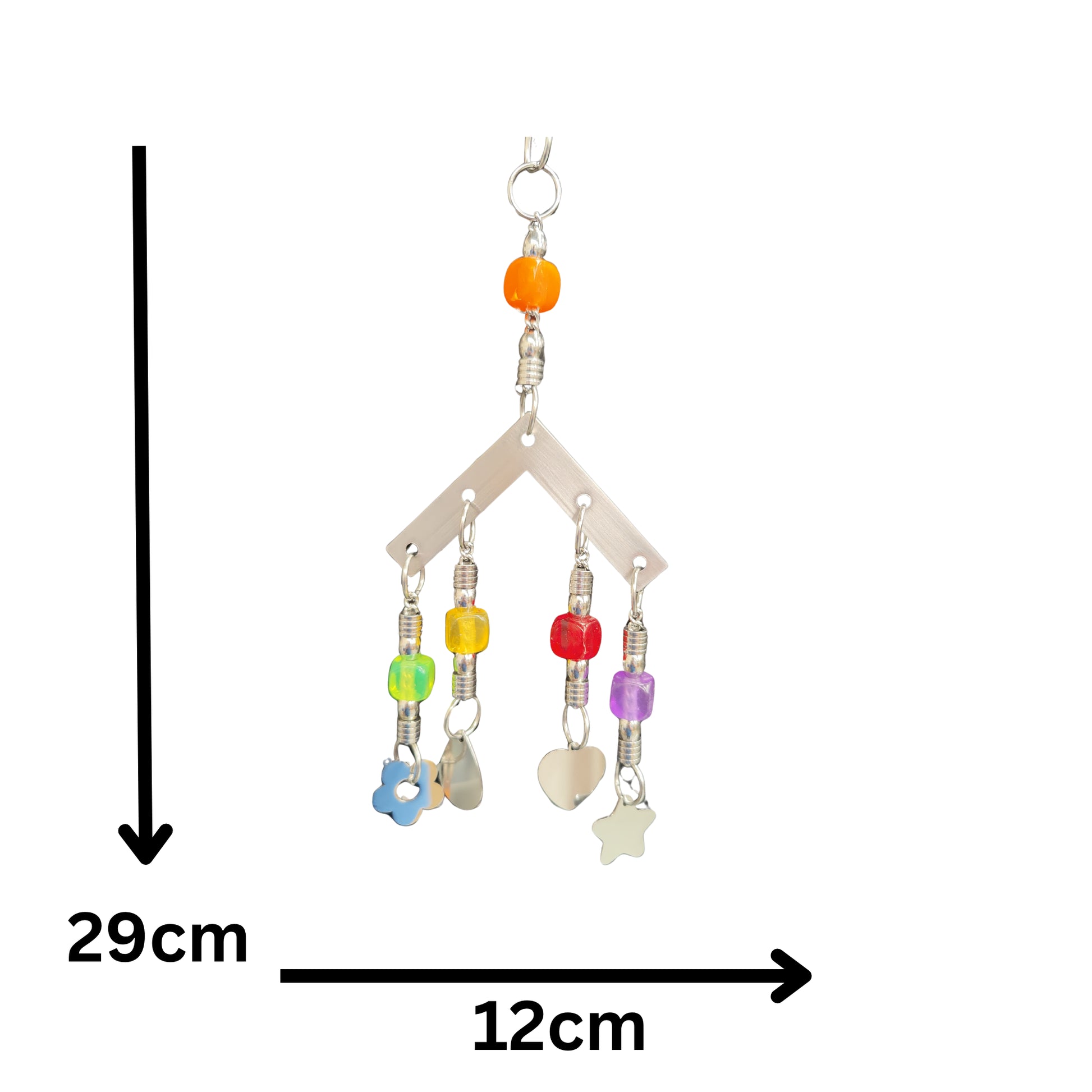 measurements of the stainless steel beads and shapes bird toy