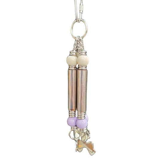bird toy with 3 stainless steel pipes and shapes